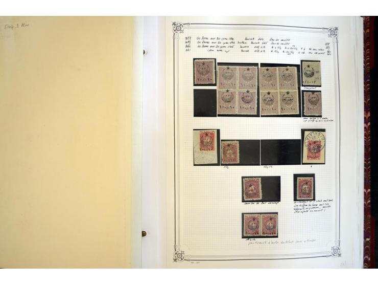 1865/1920, collection in two large Yvert-albums, very specialized with types and perfs, early issues incl. tête-bêche prints,
