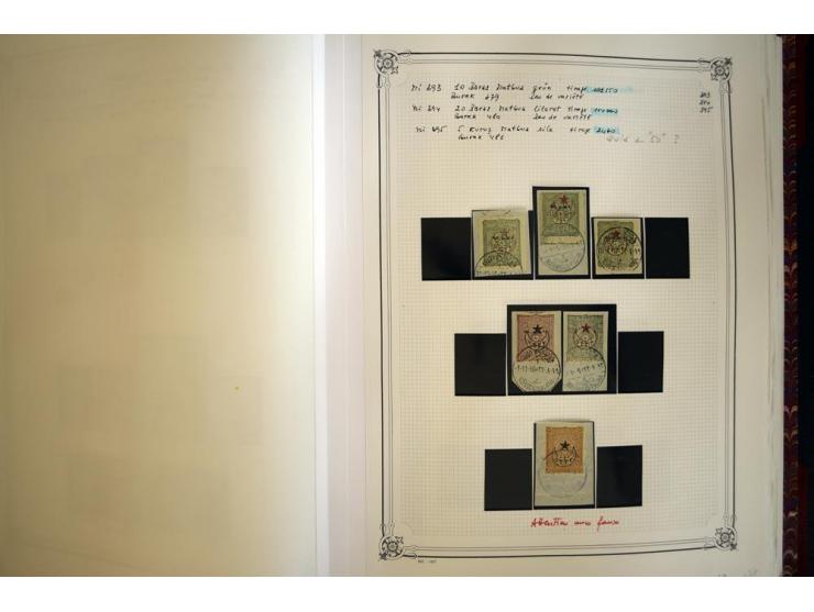 1865/1920, collection in two large Yvert-albums, very specialized with types and perfs, early issues incl. tête-bêche prints,