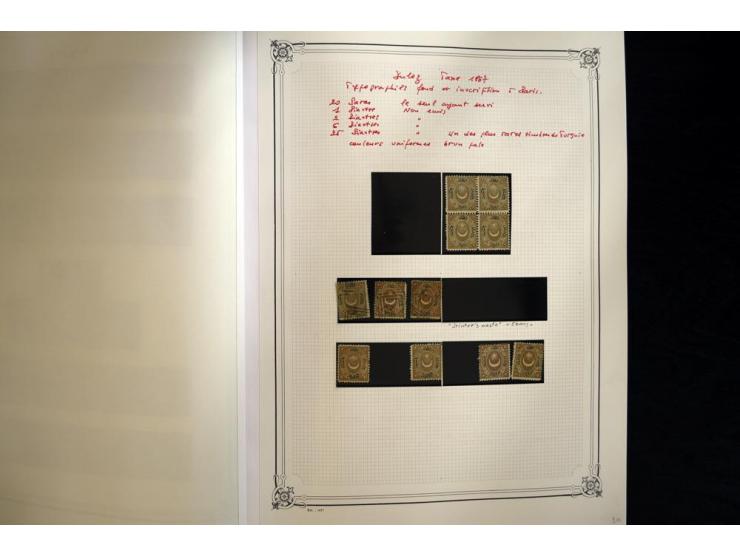 1865/1920, collection in two large Yvert-albums, very specialized with types and perfs, early issues incl. tête-bêche prints,