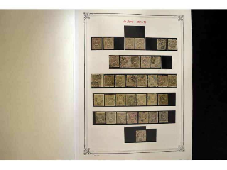 1865/1920, collection in two large Yvert-albums, very specialized with types and perfs, early issues incl. tête-bêche prints,
