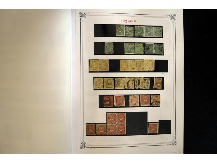 1865/1920, collection in two large Yvert-albums, very specialized with types and perfs, early issues incl. tête-bêche prints,