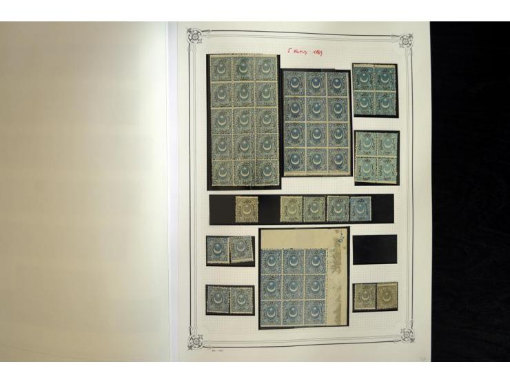 1865/1920, collection in two large Yvert-albums, very specialized with types and perfs, early issues incl. tête-bêche prints,