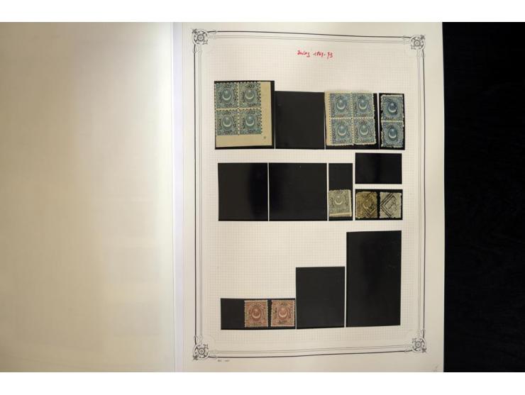 1865/1920, collection in two large Yvert-albums, very specialized with types and perfs, early issues incl. tête-bêche prints,