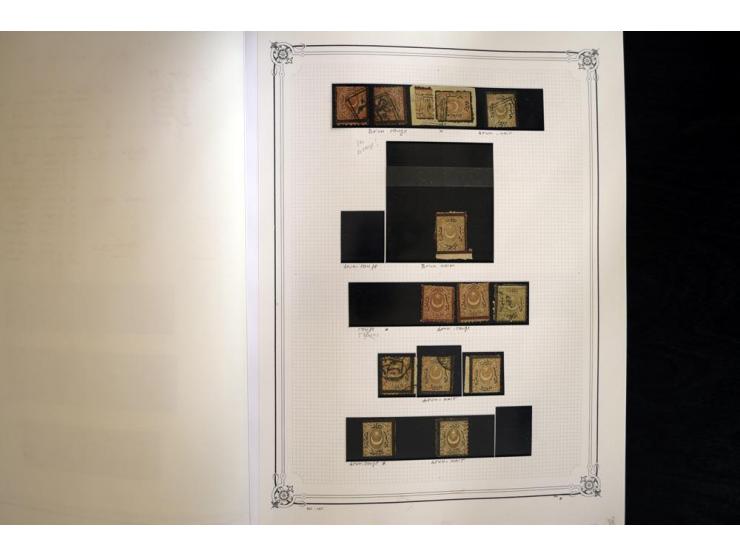 1865/1920, collection in two large Yvert-albums, very specialized with types and perfs, early issues incl. tête-bêche prints,