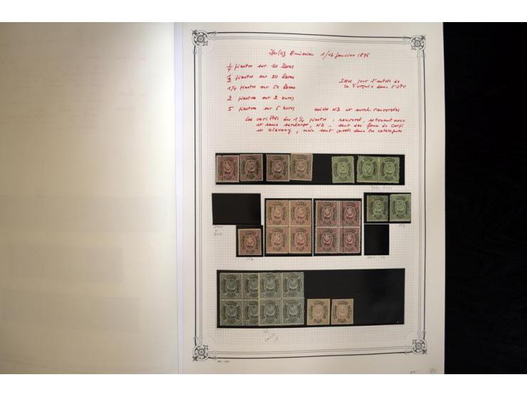1865/1920, collection in two large Yvert-albums, very specialized with types and perfs, early issues incl. tête-bêche prints,