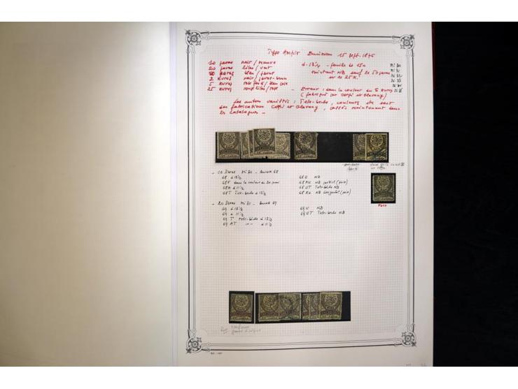 1865/1920, collection in two large Yvert-albums, very specialized with types and perfs, early issues incl. tête-bêche prints,