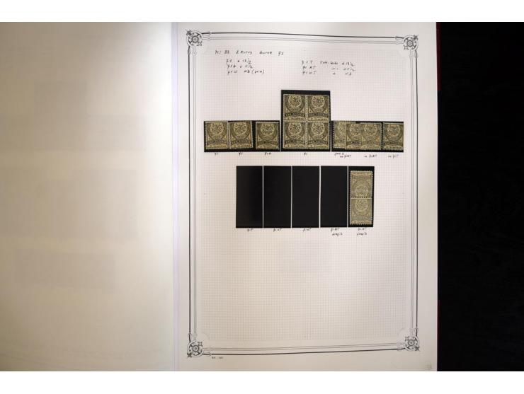 1865/1920, collection in two large Yvert-albums, very specialized with types and perfs, early issues incl. tête-bêche prints,