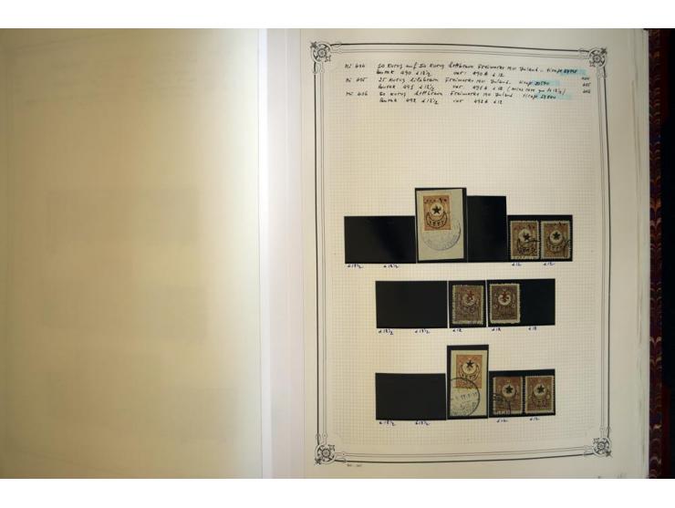 1865/1920, collection in two large Yvert-albums, very specialized with types and perfs, early issues incl. tête-bêche prints,