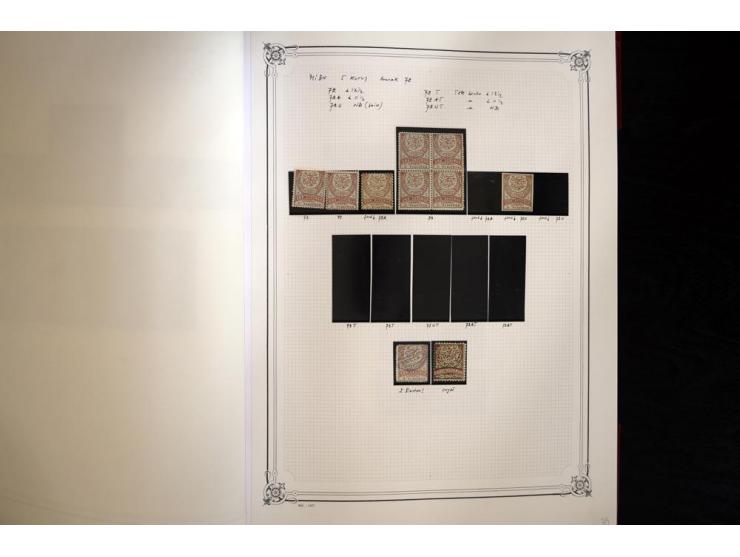 1865/1920, collection in two large Yvert-albums, very specialized with types and perfs, early issues incl. tête-bêche prints,