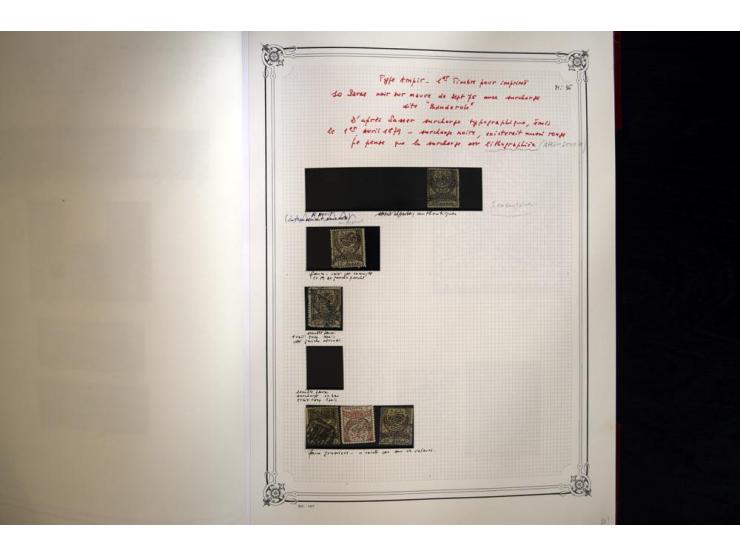1865/1920, collection in two large Yvert-albums, very specialized with types and perfs, early issues incl. tête-bêche prints,