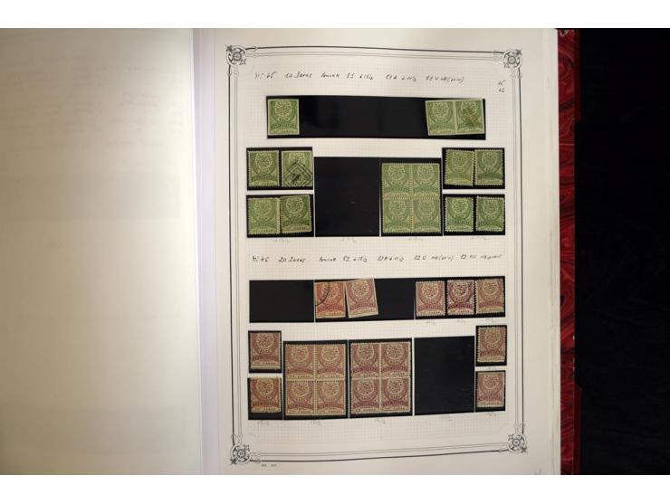 1865/1920, collection in two large Yvert-albums, very specialized with types and perfs, early issues incl. tête-bêche prints,