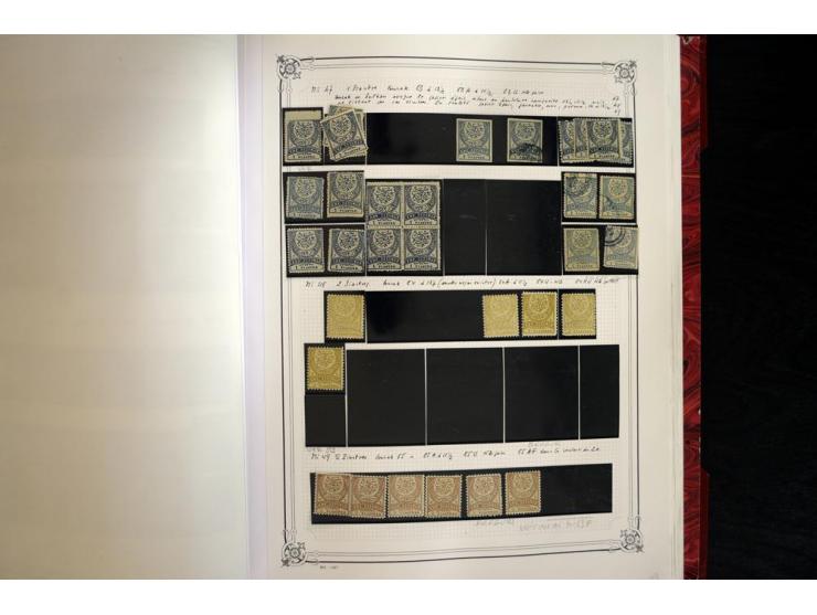 1865/1920, collection in two large Yvert-albums, very specialized with types and perfs, early issues incl. tête-bêche prints,