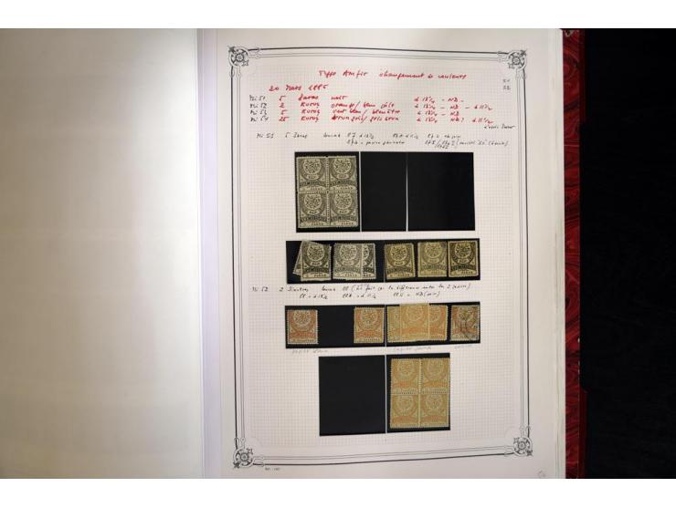 1865/1920, collection in two large Yvert-albums, very specialized with types and perfs, early issues incl. tête-bêche prints,