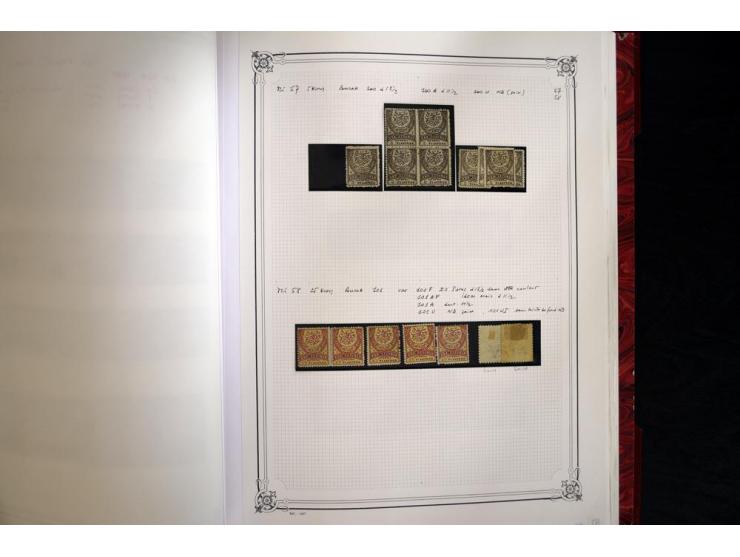 1865/1920, collection in two large Yvert-albums, very specialized with types and perfs, early issues incl. tête-bêche prints,