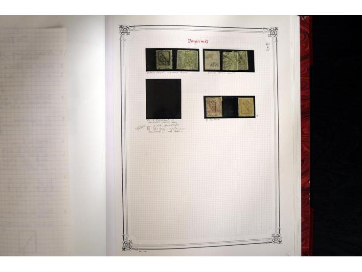 1865/1920, collection in two large Yvert-albums, very specialized with types and perfs, early issues incl. tête-bêche prints,