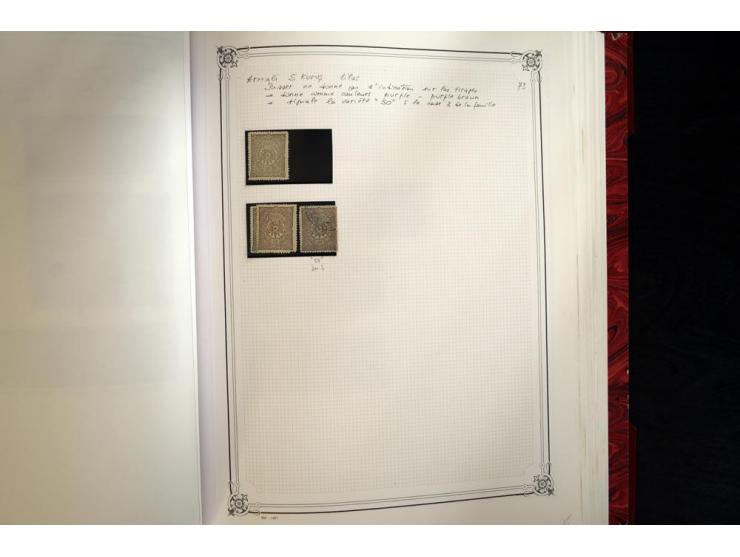 1865/1920, collection in two large Yvert-albums, very specialized with types and perfs, early issues incl. tête-bêche prints,