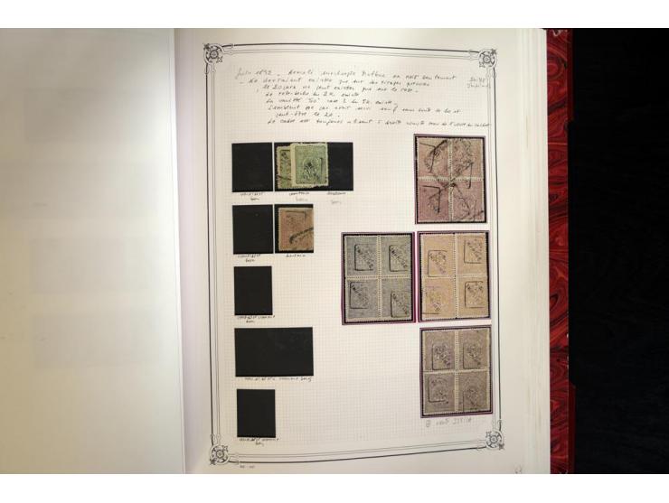1865/1920, collection in two large Yvert-albums, very specialized with types and perfs, early issues incl. tête-bêche prints,