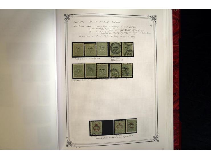 1865/1920, collection in two large Yvert-albums, very specialized with types and perfs, early issues incl. tête-bêche prints,