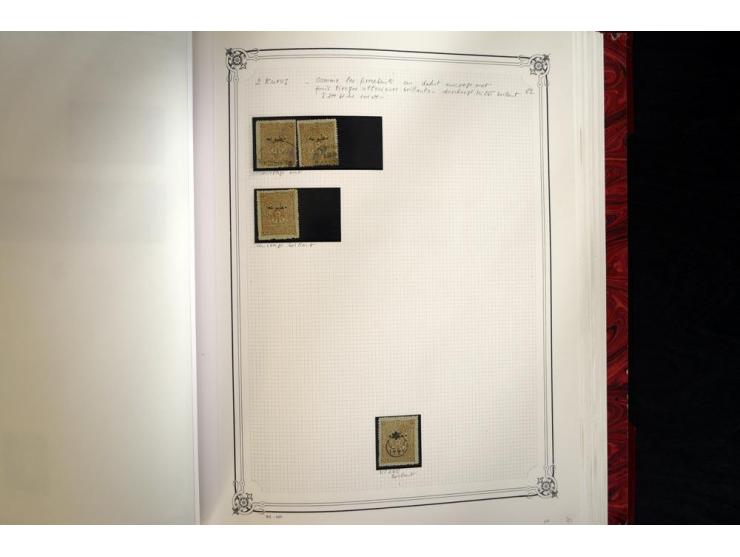 1865/1920, collection in two large Yvert-albums, very specialized with types and perfs, early issues incl. tête-bêche prints,