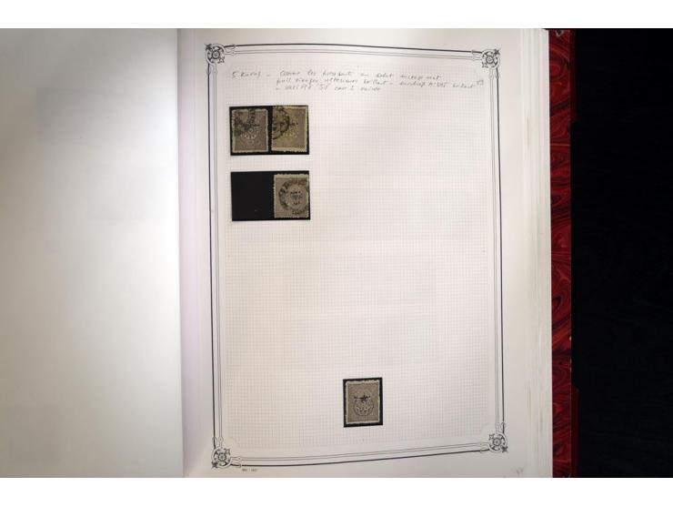 1865/1920, collection in two large Yvert-albums, very specialized with types and perfs, early issues incl. tête-bêche prints,