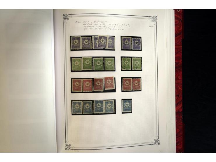 1865/1920, collection in two large Yvert-albums, very specialized with types and perfs, early issues incl. tête-bêche prints,