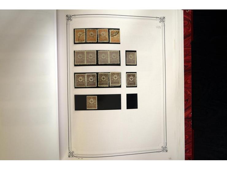 1865/1920, collection in two large Yvert-albums, very specialized with types and perfs, early issues incl. tête-bêche prints,