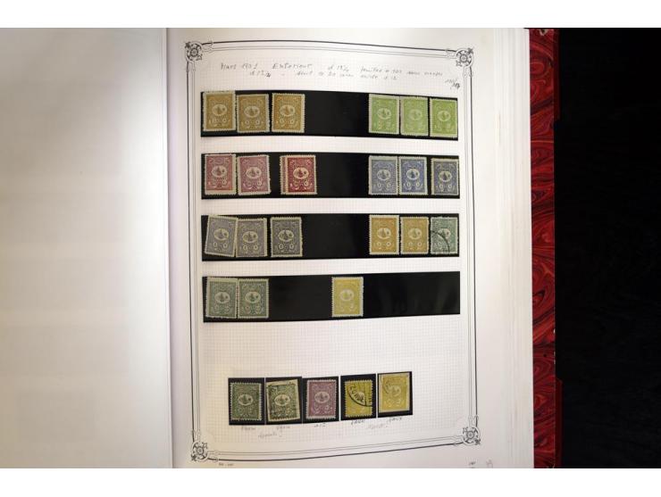 1865/1920, collection in two large Yvert-albums, very specialized with types and perfs, early issues incl. tête-bêche prints,