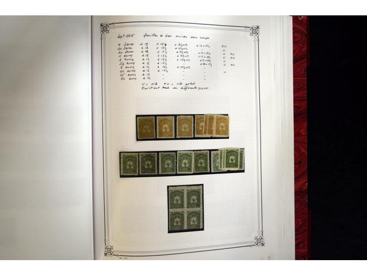 1865/1920, collection in two large Yvert-albums, very specialized with types and perfs, early issues incl. tête-bêche prints,