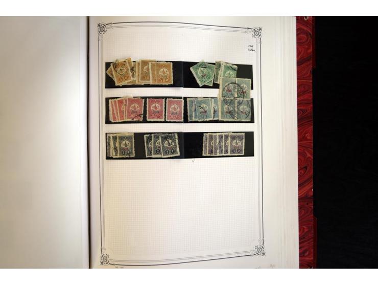 1865/1920, collection in two large Yvert-albums, very specialized with types and perfs, early issues incl. tête-bêche prints,