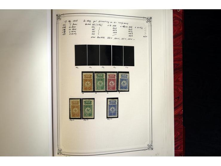 1865/1920, collection in two large Yvert-albums, very specialized with types and perfs, early issues incl. tête-bêche prints,