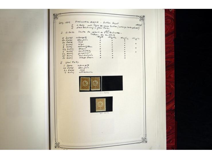 1865/1920, collection in two large Yvert-albums, very specialized with types and perfs, early issues incl. tête-bêche prints,