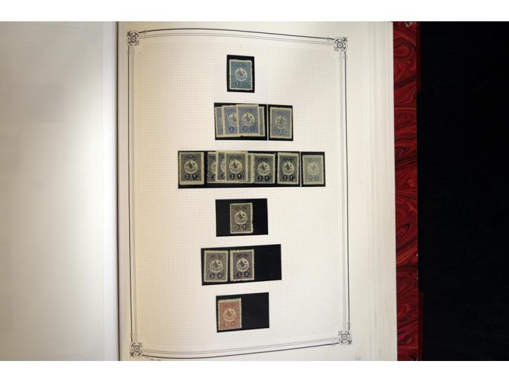 1865/1920, collection in two large Yvert-albums, very specialized with types and perfs, early issues incl. tête-bêche prints,