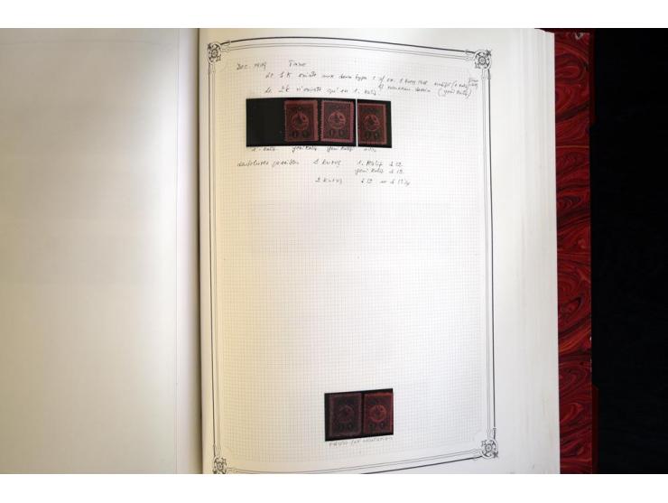 1865/1920, collection in two large Yvert-albums, very specialized with types and perfs, early issues incl. tête-bêche prints,