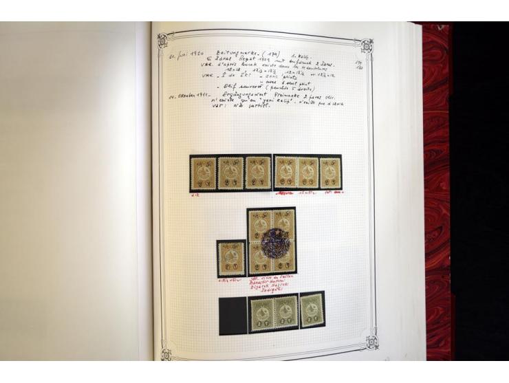 1865/1920, collection in two large Yvert-albums, very specialized with types and perfs, early issues incl. tête-bêche prints,