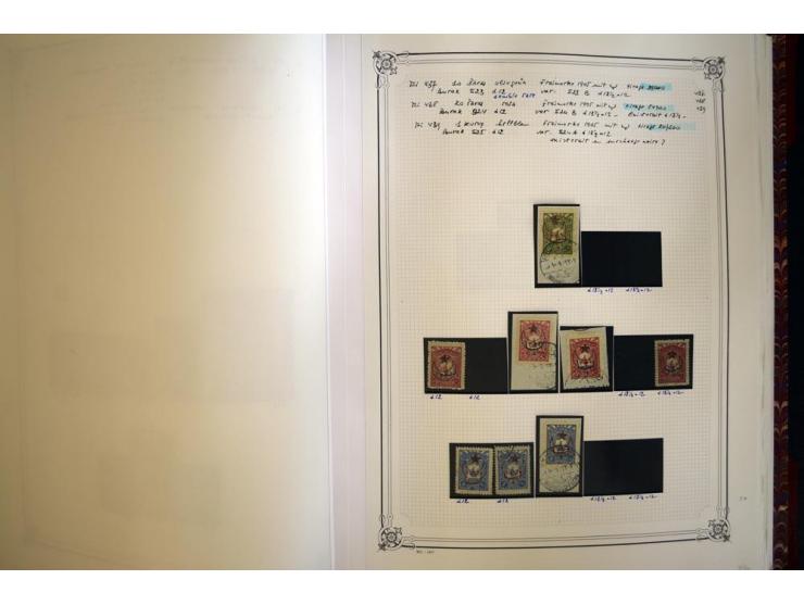 1865/1920, collection in two large Yvert-albums, very specialized with types and perfs, early issues incl. tête-bêche prints,