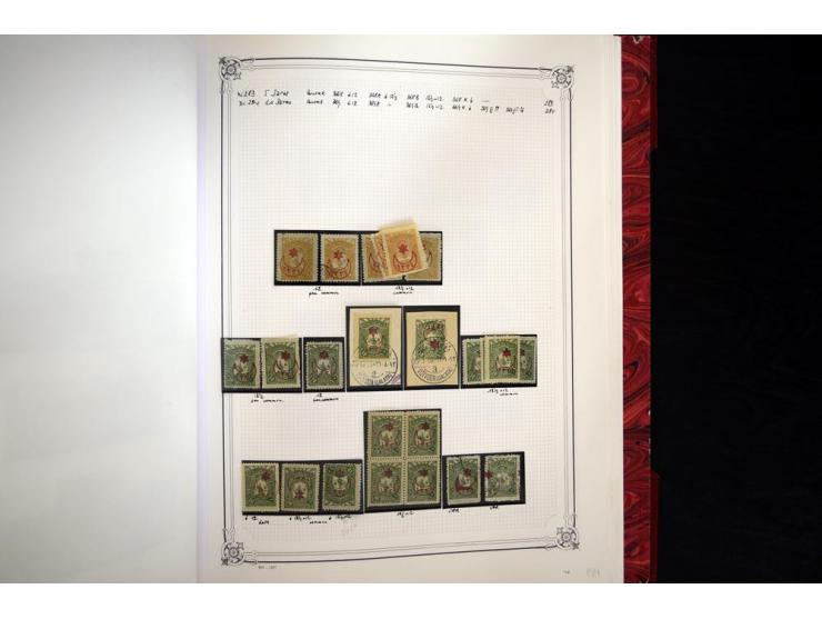 1865/1920, collection in two large Yvert-albums, very specialized with types and perfs, early issues incl. tête-bêche prints,