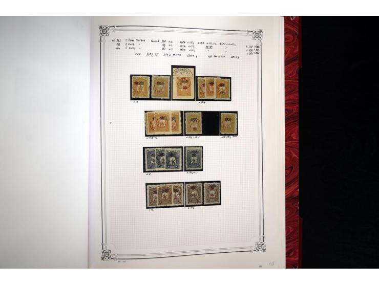 1865/1920, collection in two large Yvert-albums, very specialized with types and perfs, early issues incl. tête-bêche prints,