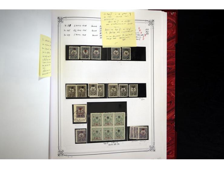 1865/1920, collection in two large Yvert-albums, very specialized with types and perfs, early issues incl. tête-bêche prints,