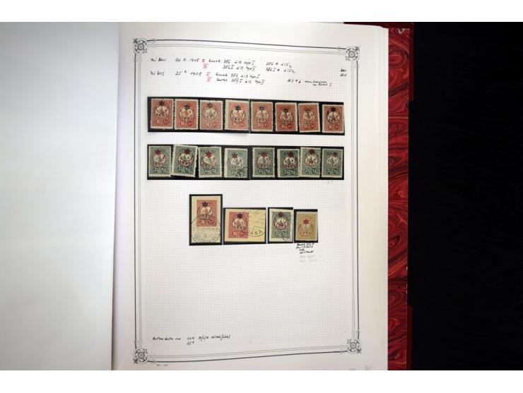 1865/1920, collection in two large Yvert-albums, very specialized with types and perfs, early issues incl. tête-bêche prints,