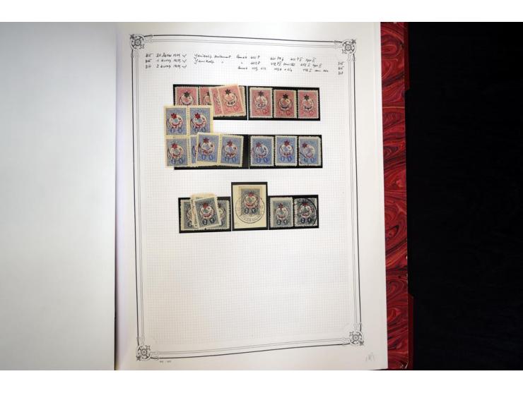 1865/1920, collection in two large Yvert-albums, very specialized with types and perfs, early issues incl. tête-bêche prints,