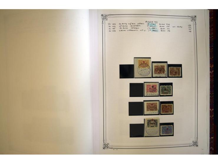 1865/1920, collection in two large Yvert-albums, very specialized with types and perfs, early issues incl. tête-bêche prints,