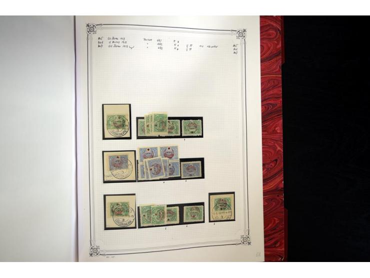 1865/1920, collection in two large Yvert-albums, very specialized with types and perfs, early issues incl. tête-bêche prints,