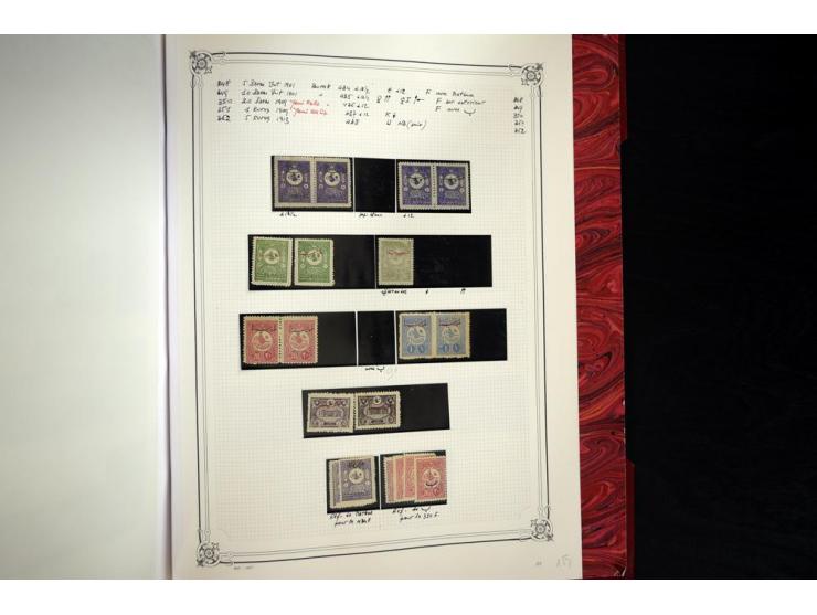 1865/1920, collection in two large Yvert-albums, very specialized with types and perfs, early issues incl. tête-bêche prints,