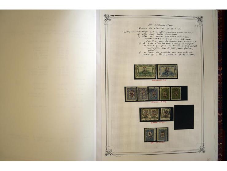 1865/1920, collection in two large Yvert-albums, very specialized with types and perfs, early issues incl. tête-bêche prints,