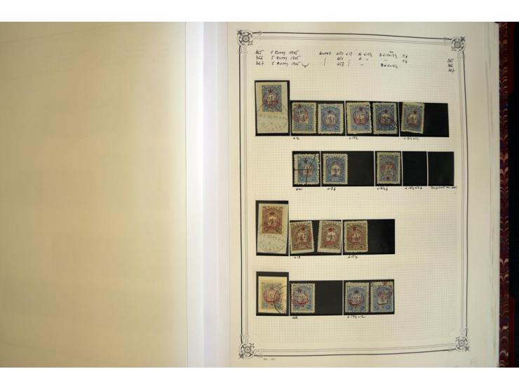 1865/1920, collection in two large Yvert-albums, very specialized with types and perfs, early issues incl. tête-bêche prints,