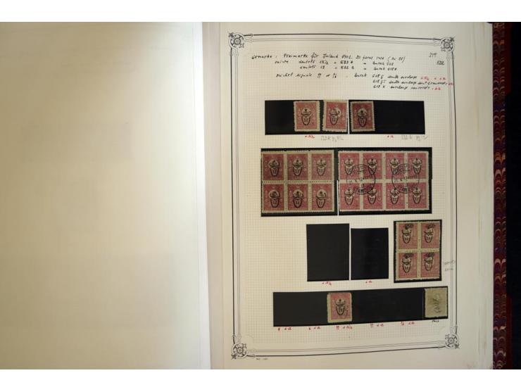 1865/1920, collection in two large Yvert-albums, very specialized with types and perfs, early issues incl. tête-bêche prints,