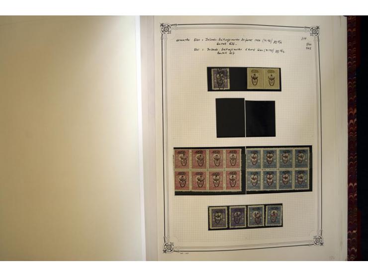1865/1920, collection in two large Yvert-albums, very specialized with types and perfs, early issues incl. tête-bêche prints,