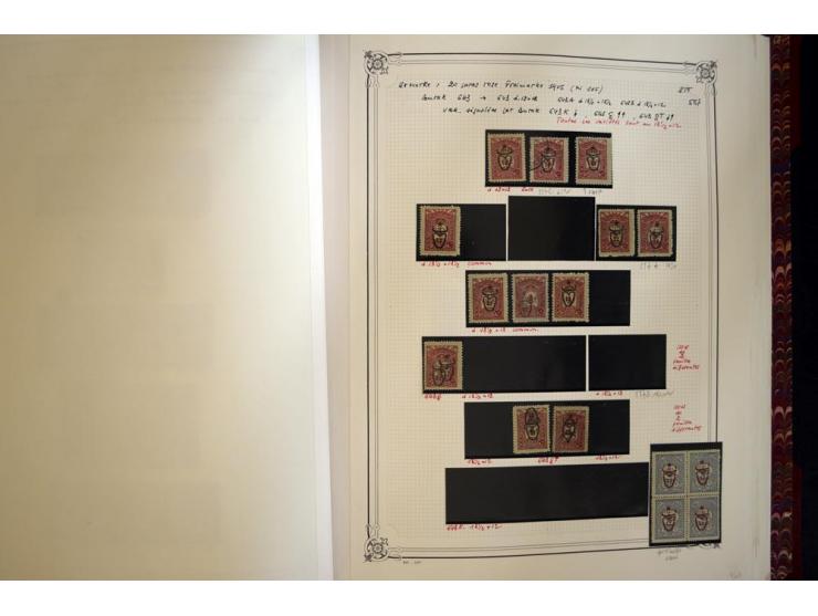 1865/1920, collection in two large Yvert-albums, very specialized with types and perfs, early issues incl. tête-bêche prints,