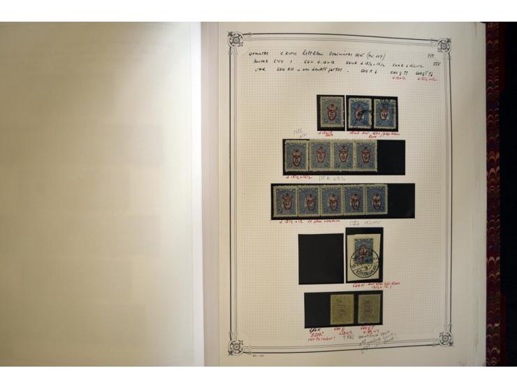 1865/1920, collection in two large Yvert-albums, very specialized with types and perfs, early issues incl. tête-bêche prints,