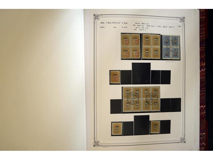 1865/1920, collection in two large Yvert-albums, very specialized with types and perfs, early issues incl. tête-bêche prints,